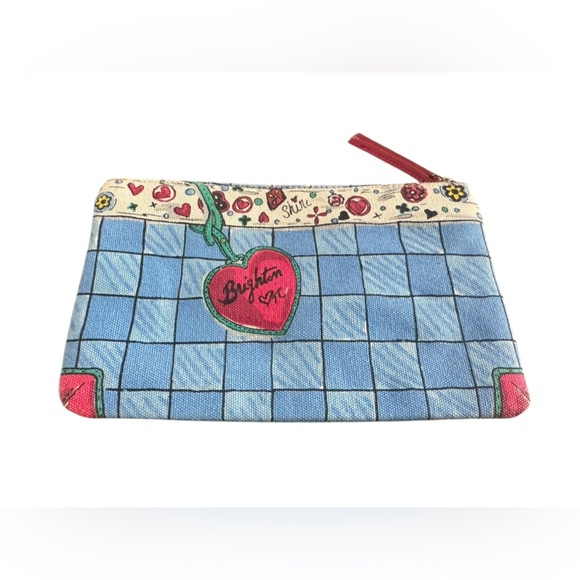 Brighton With Love From Me To You Canvas Zippered Cosmetic Make-Up Case Bag - Picture 3 of 7